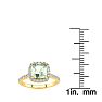 1 3/4 Carat Cushion Cut Green Amethyst and Halo Diamond Ring In 14K Yellow Gold Image-4