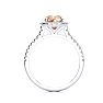 2 Carat Cushion Cut Morganite and Halo Diamond Ring In 14K White Gold Image-3