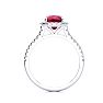2 Carat Cushion Cut Ruby and Halo Diamond Ring In 14K White Gold Image-4