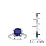 2 Carat Cushion Cut Sapphire and Halo Diamond Ring In 14K White Gold Image-4