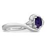 1/2ct Amethyst and Diamond Ring In 14K White Gold Image-2