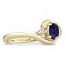 1/2ct Amethyst and Diamond Ring In 14K Yellow Gold
 Image-2
