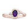 1/2ct Amethyst and Diamond Ring In 14K Rose Gold
 Image-1