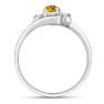 1/2ct Citrine and Diamond Ring In 14K White Gold
 Image-3
