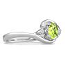 1/2ct Peridot and Diamond Ring In 14K White Gold
 Image-2