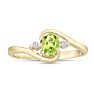 1/2ct Peridot and Diamond Ring In 14K Yellow Gold
 Image-1
