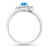 1/2ct Blue Topaz and Diamond Ring In 14K White Gold
 Image-3