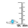 1/2ct Blue Topaz and Diamond Ring In 14K White Gold
 Image-5
