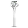 1/2 Carat Oval Shape Mystic Topaz Ring With Two Diamonds In 14 Karat White Gold Image-4