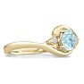 Aquamarine Ring: Aquamarine Jewelry: 1/2ct Aquamarine and Diamond Ring In 14K Yellow Gold
 Image-2