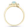 Aquamarine Ring: Aquamarine Jewelry: 1/2ct Aquamarine and Diamond Ring In 14K Yellow Gold
 Image-3