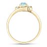 Aquamarine Ring: Aquamarine Jewelry: 1/2ct Aquamarine and Diamond Ring In 14K Yellow Gold
 Image-3