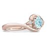 Aquamarine Ring: Aquamarine Jewelry: 1/2ct Aquamarine and Diamond Ring In 14K Rose Gold
 Image-2
