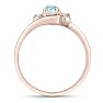 Aquamarine Ring: Aquamarine Jewelry: 1/2ct Aquamarine and Diamond Ring In 14K Rose Gold
 Image-3