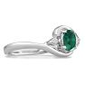 1/2ct Emerald and Diamond Ring In 14K White Gold
 Image-2
