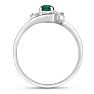 1/2ct Emerald and Diamond Ring In 14K White Gold
 Image-3