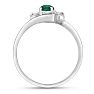 1/2ct Emerald and Diamond Ring In 14K White Gold
 Image-3