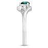 1/2ct Emerald and Diamond Ring In 14K White Gold
 Image-4