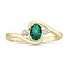 1/2ct Emerald and Diamond Ring In 14K Yellow Gold
 Image-1