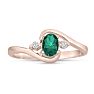 1/2ct Emerald and Diamond Ring In 14K Rose Gold
 Image-1
