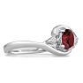 Garnet Ring: Garnet Jewelry: 1/2ct Garnet and Diamond Ring In 14K White Gold
 Image-2