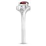 Garnet Ring: Garnet Jewelry: 1/2ct Garnet and Diamond Ring In 14K White Gold
 Image-4