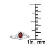Garnet Ring: Garnet Jewelry: 1/2ct Garnet and Diamond Ring In 14K White Gold
 Image-5