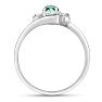 1/2ct Green Amethyst and Diamond Ring In 14K White Gold
 Image-3