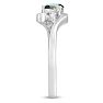 1/2ct Green Amethyst and Diamond Ring In 14K White Gold
 Image-4