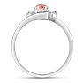 1/2 Carat Oval Shape Morganite and Diamond Ring In 14K White Gold Image-3
