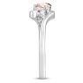 1/2 Carat Oval Shape Morganite and Diamond Ring In 14K White Gold Image-4