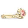 1/2 Carat Oval Shape Morganite and Diamond Ring In 14K Yellow Gold Image-2
