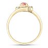 1/2 Carat Oval Shape Morganite and Diamond Ring In 14K Yellow Gold Image-3