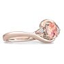 1/2 Carat Oval Shape Morganite and Diamond Ring In 14K Rose Gold Image-2