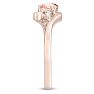 1/2 Carat Oval Shape Morganite and Diamond Ring In 14K Rose Gold Image-4