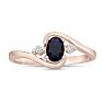 1/2ct Sapphire and Diamond Ring In 14K Rose Gold
 Image-1