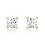 1/2ct Princess Diamond Stud Earrings In 14k Yellow Gold, J/K, I1/I2 Image-2