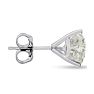 1 Carat Round Shape Single Diamond Stud Earring In 14 Karat White Gold, Martini Setting Image-3