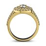 1 1/2 Carat Double Halo Diamond Engagement Ring in 14k Yellow Gold Image-3
