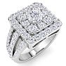 1 3/4 Carat Princess Style Halo Diamond Engagement Ring in 14k White Gold  Image-2