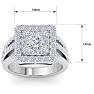 1 3/4 Carat Princess Style Halo Diamond Engagement Ring in 14k White Gold  Image-5