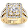 1 3/4 Carat Princess Style Halo Diamond Engagement Ring in 14k Yellow Gold  Image-1