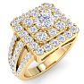 1 3/4 Carat Princess Style Halo Diamond Engagement Ring in 14k Yellow Gold  Image-2