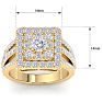 1 3/4 Carat Princess Style Halo Diamond Engagement Ring in 14k Yellow Gold  Image-5