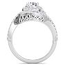 1 1/2 Carat Swirl Halo Diamond Engagement Ring in 14k White Gold Image-3