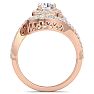 1 1/2 Carat Swirl Halo Diamond Engagement Ring in 14k Rose Gold Image-3