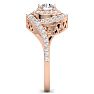 1 1/2 Carat Swirl Halo Diamond Engagement Ring in 14k Rose Gold Image-4