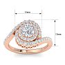 1 1/2 Carat Swirl Halo Diamond Engagement Ring in 14k Rose Gold Image-5