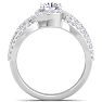 1 1/2 Carat Triple Band Halo Diamond Engagement Ring in 14k White Gold  Image-3