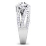 1 1/2 Carat Triple Band Halo Diamond Engagement Ring in 14k White Gold  Image-4